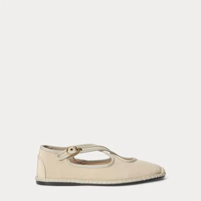 Polo Ralph Lauren Grosgrain Mary Jane Espadrille In Natural In Neutral