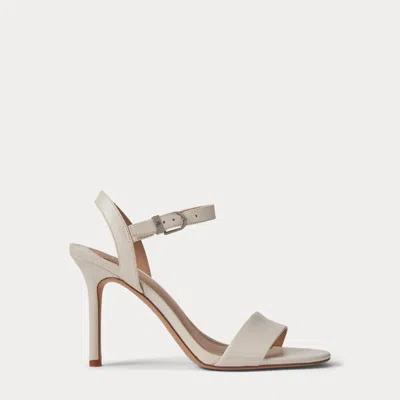 Ralph Lauren Gwen Nappa Leather Sandal In Soft White In Burgundy