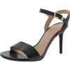 Ralph Lauren Gwennsn Womens Solid Leather Ankle Strap In Black