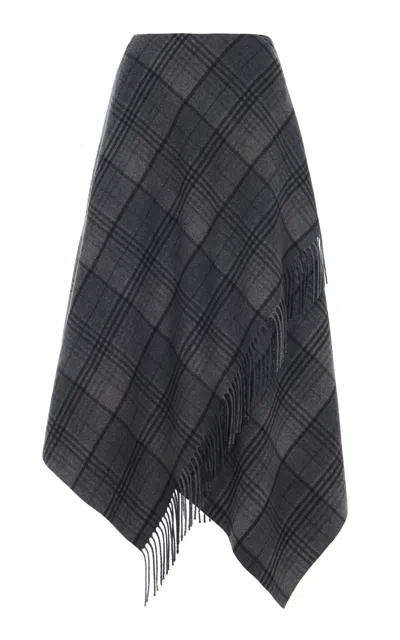 Ralph Lauren Hadiah Plaid Wool Midi Skirt