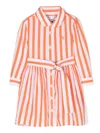 Polo Ralph Lauren Hadlee Striped Dress In Orange