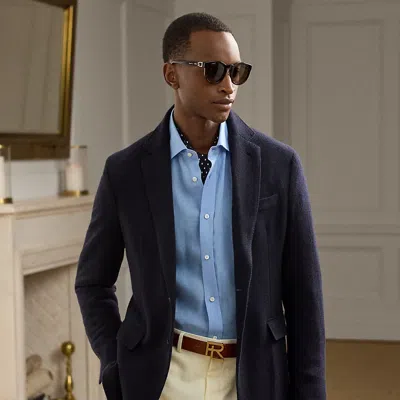 Ralph Lauren Hadley Hand-tailored Cashmere Jacket In Blue