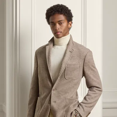 Ralph Lauren Hadley Hand-tailored Double-knit Jacket In Neutral