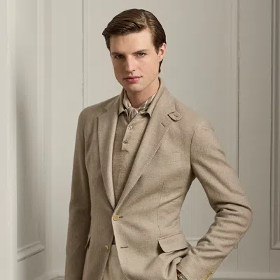 Ralph Lauren Hadley Hand-tailored Textured Sport Coat In Truffle Melange In Gray
