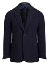 Ralph Lauren Hadley Open-weave Single-breasted Blazer In Blue