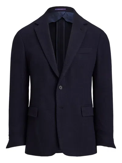 Ralph Lauren Hadley Open-weave Single-breasted Blazer In Blue