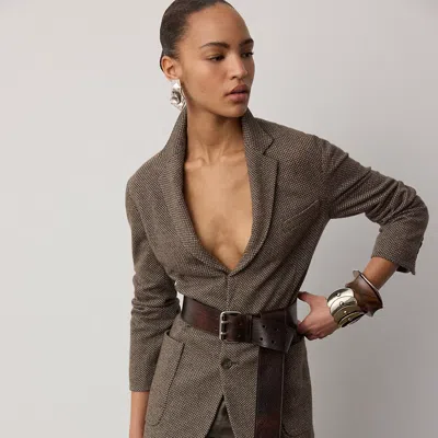 Ralph Lauren Hailey Broken-twill Jersey Jacket In Porcini/honey Multi