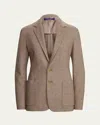 Polo Ralph Lauren Hailey Wool-blend Herringbone Jacket In Beige