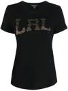 Ralph Lauren Hailly Beaded-logot-shirt In Schwarz
