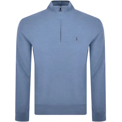 Ralph Lauren Half Zip Knit Jumper Blue