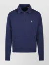 Ralph Lauren Half-zip Kangaroo-pocket Sweatshirt In Blue