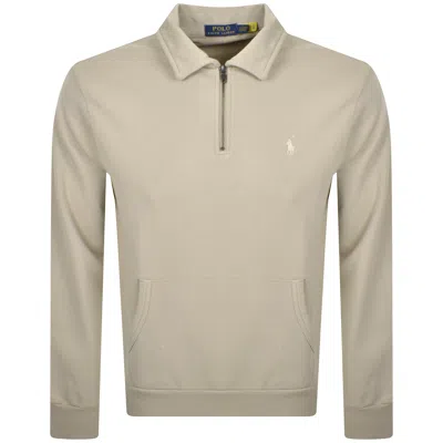 Ralph Lauren Half Zip Sweatshirt Grey In Neutral