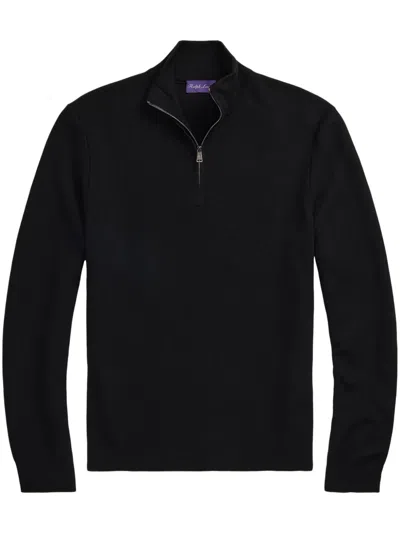 Ralph Lauren Half-zip Wool Jumper In Black
