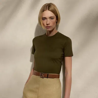 Polo Ralph Lauren Hallie Cotton Jersey Tee In Moss