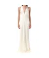 Ralph Lauren Halterneck Backless Gown In White