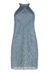 Ralph Lauren Halter Sequin Mini-dress In Blue