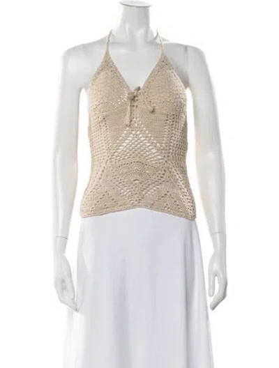 Pre-owned Ralph Lauren Halterneck Sleeveless Top W/ Tags In Neutral