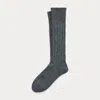 Polo Ralph Lauren Hand-cranked Cable-knit Cashmere Socks In Grey