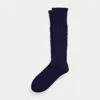 Polo Ralph Lauren Hand-cranked Cable-knit Cashmere Socks In Navy