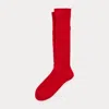 Polo Ralph Lauren Hand-cranked Cable-knit Cashmere Socks In Red
