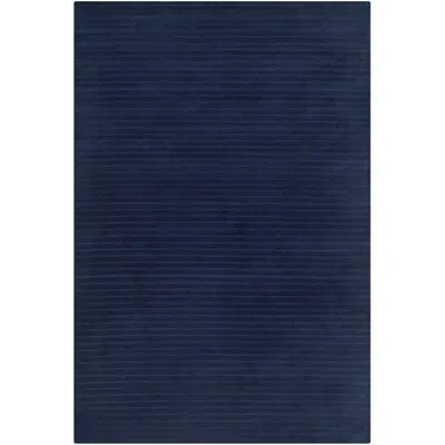 Ralph Lauren Hand Knotted New Zealand Wool Solid Color Rug In Navy