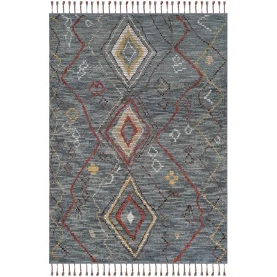 Ralph Lauren Hand Knotted Wool, Cotton Southwestern Rug In Denim