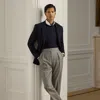 Ralph Lauren Hand-tailored Flannel Suit Trouser In Gray