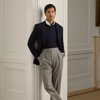 Ralph Lauren Hand-tailored Flannel Suit Trouser In Gray