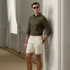 Ralph Lauren Hand-tailored Silk-linen Short In White