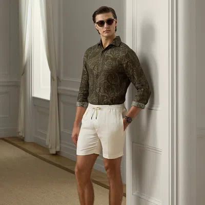 Ralph Lauren Hand-tailored Silk-linen Short In White