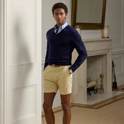 Ralph Lauren Hand-tailored Slim Fit Chino Short In Oyster Tan