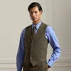 Ralph Lauren Hand-tailored Tick-weave Vest In Green