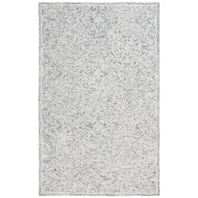 Ralph Lauren Hand Tufted Wool & Cotton Damask Rug In Ivory;gray