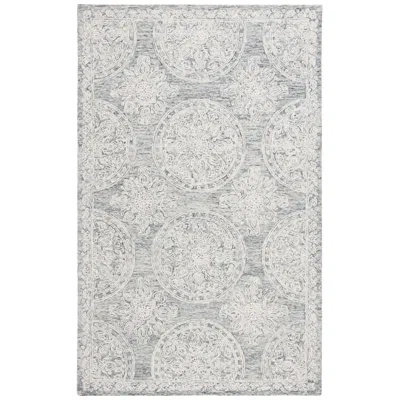Ralph Lauren Hand Tufted Wool & Cotton Damask Rug In Ivory;gray