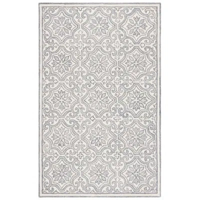 Ralph Lauren Hand Tufted Wool & Cotton Damask Rug In Ivory;gray