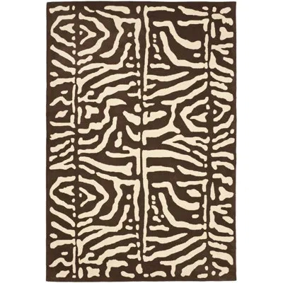 Ralph Lauren Hand Tufted Wool Animal Print Rug In Brown,beige