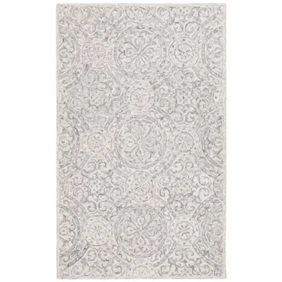 Ralph Lauren Hand Tufted Wool Damask Rug In Ivory;gray
