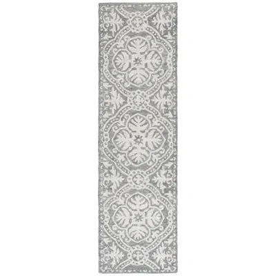 Ralph Lauren Hand Tufted Wool Damask Rug In Silver,ivory