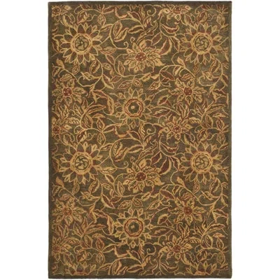 Ralph Lauren Hand Tufted Wool Floral Rug In Provence Olive,brown