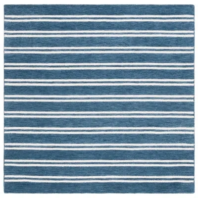 Ralph Lauren Hand Tufted Wool Pile Striped Rug In Blue,ivory