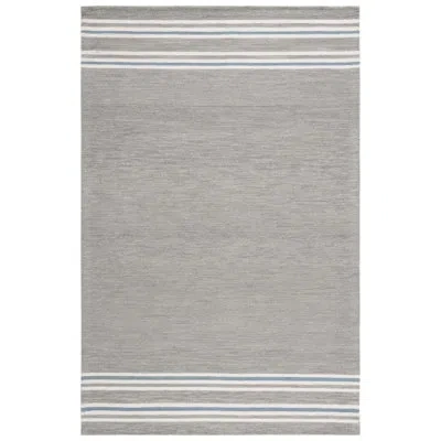 Ralph Lauren Hand Tufted Wool Pile Striped Rug In Grey,blue