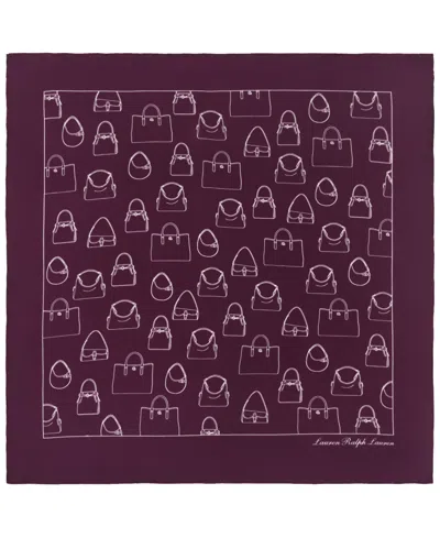 Ralph Lauren Handbag Conversational Small Square Scarf In Dark Garnet