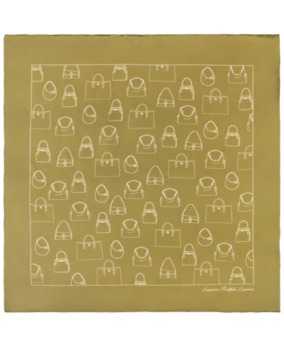 Ralph Lauren Handbag Conversational Small Square Scarf In Laufren Camel