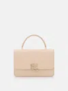 Polo Ralph Lauren Small Top Handle Crossbody Leather Bag In Beige