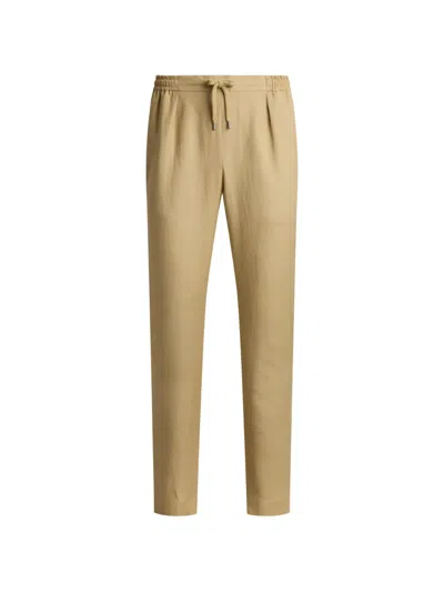 Ralph Lauren Hand-tailored Drawstring Trousers In Neutral