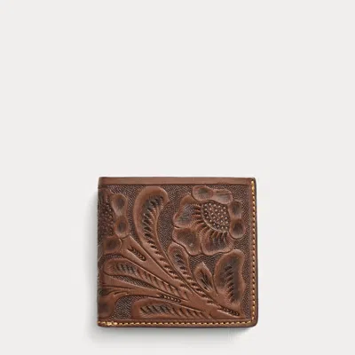Ralph Lauren Hand-tooled Leather Billfold In Brown