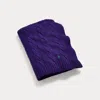 Ralph Lauren Hanley Cable-knit Throw Blanket In Purple