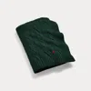 Ralph Lauren Hanley Cable-knit Throw Blanket In Green
