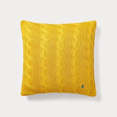 Ralph Lauren Hanley Cable-knit Throw Pillow In Yellow