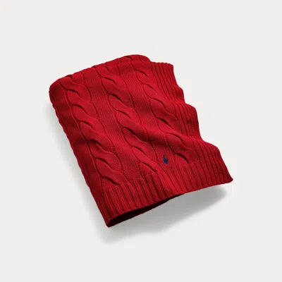 Polo Ralph Lauren Hanley Cable-knit Throw Blanket In Rl Red